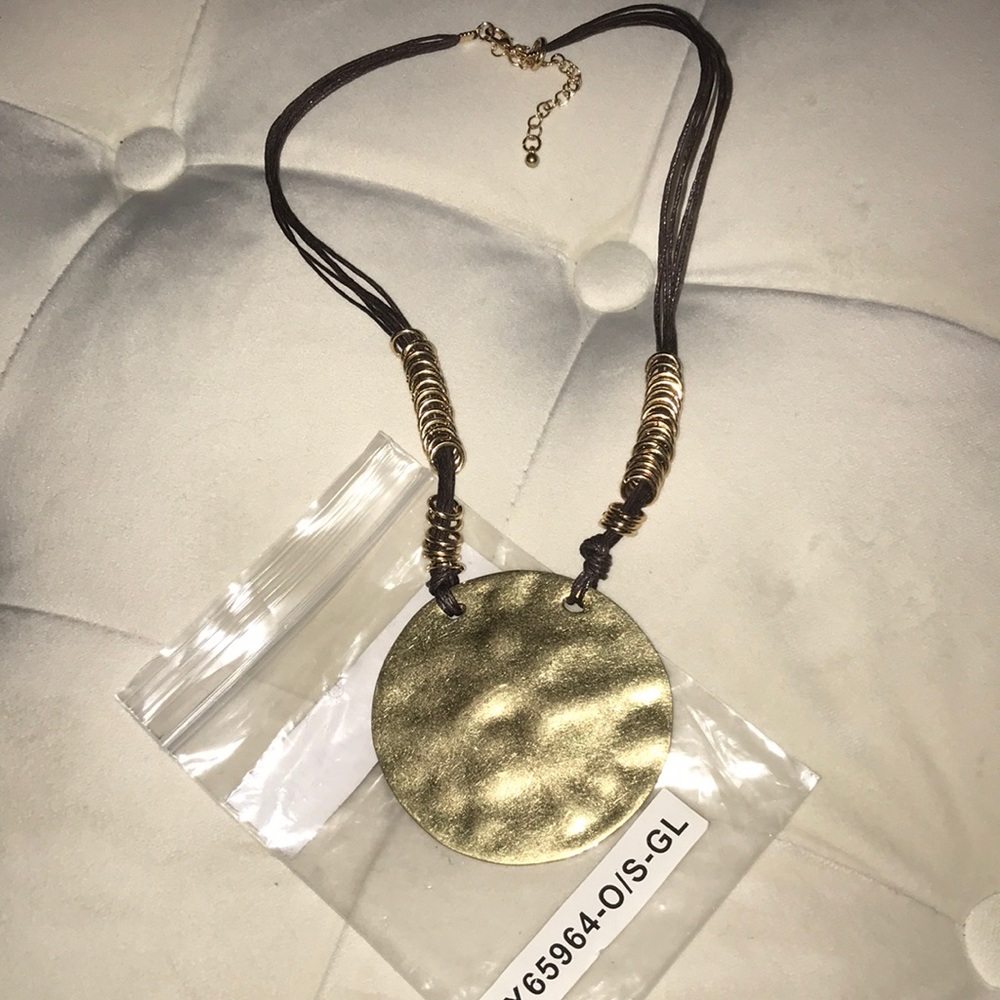 Gold and black statement necklace